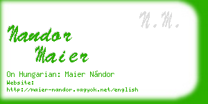 nandor maier business card